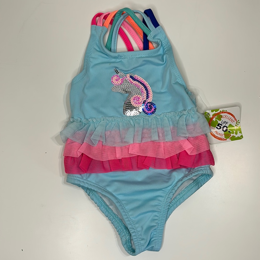 A Penelope 12M Unicorn Sequin Swimsuit